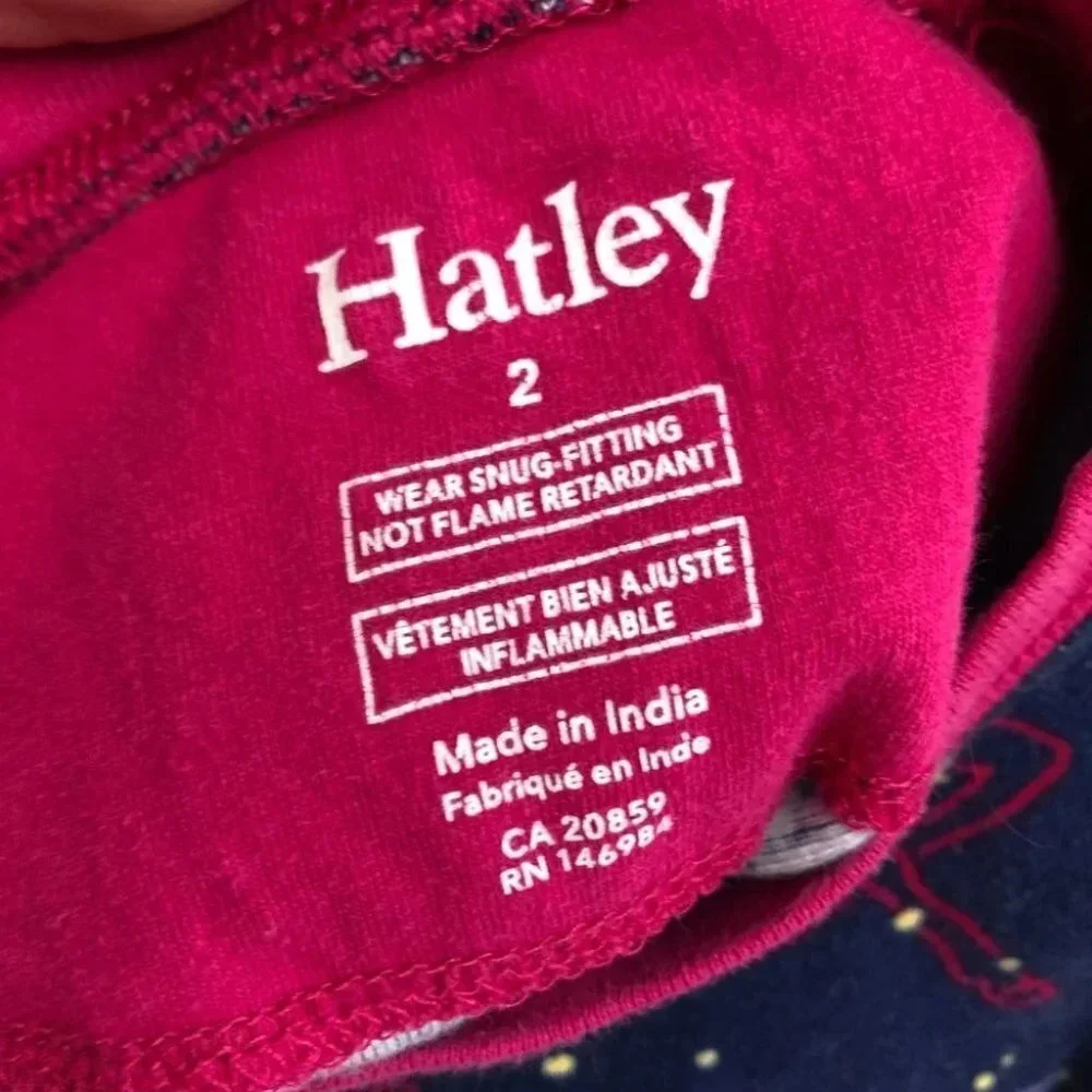 Hatley pajamas 2 piece long johns navy blue constellation night sky size 2 years